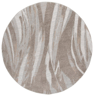 Safavieh Wave Modern Round Area Rug In Beige & Ivory — Power-Loomed, Soft 3/4" Pile, Durable Low-Maintenance Style 6'-7" x 6'-7" WAV718A-7R