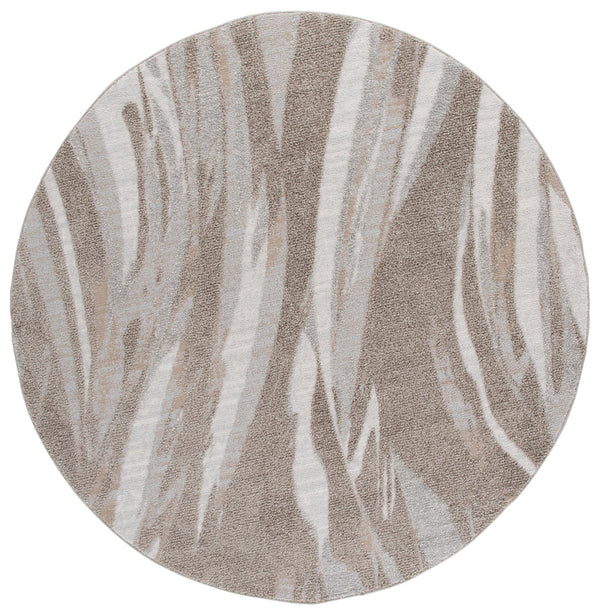 Safavieh Wave Modern Round Area Rug In Beige & Ivory — Power-Loomed, Soft 3/4" Pile, Durable Low-Maintenance Style 6'-7" x 6'-7" WAV718A-7R