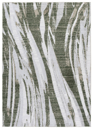 Safavieh Wave Modern Area Rug - Green & Ivory, 5'3" X 7'6" - Elegant Power Loomed Design For Stylish Spaces Green ,Ivory 50% Polypropylene,50% Polyester Wav718y-5