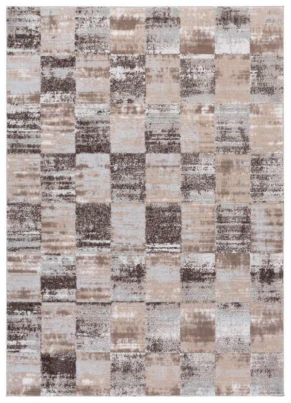 Safavieh Wave Modern Runner Rug - Stylish Turkish Design For Hallways, Smooth Texture, Elegant Home Decor Beige ,Grey 50% Polypropylene,50% Polyester Wav720a-4