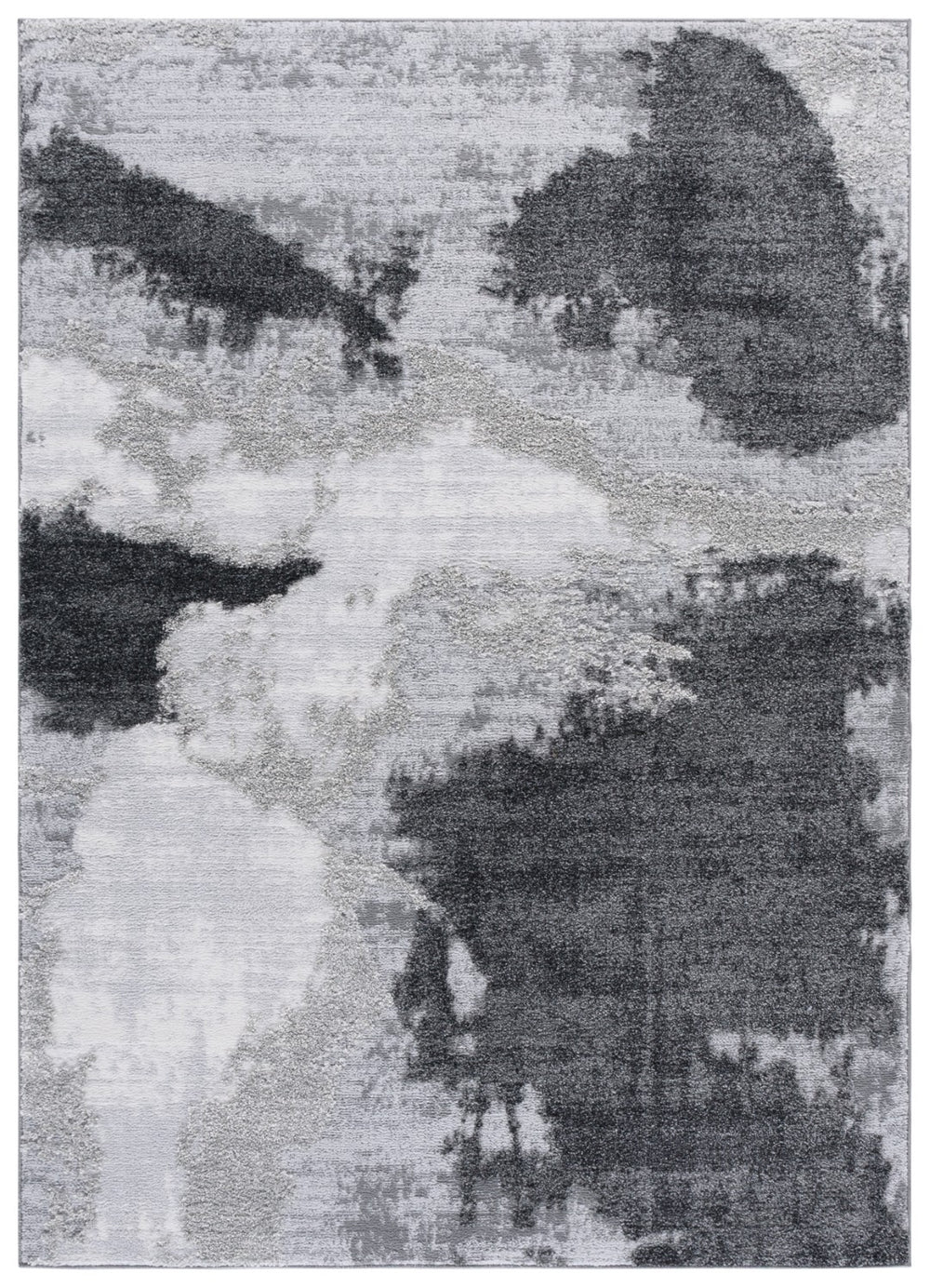 Safavieh Wave Modern Area Rug Runner - Sleek Contemporary Design For Hallways & Entryways, Soft & Durable Grey ,Light Grey 50% Polypropylene,50% Polyester Wav722f-7sq