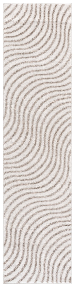 Safavieh Wave Modern Ivory And Beige Area Rug — Turkish Power-Loomed Durability, Subtle Wave Motif, Stain-Resistant Luxury 8'-0" x 10'-0" WAV726A-8