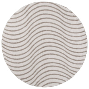 Safavieh Wave Ivory Beige Modern Geometric Rug — Power-Loomed Turkey, Soft 0.75" Pile, Stain-Resistant Luxury 4'-0" x 6'-0" WAV726A-4