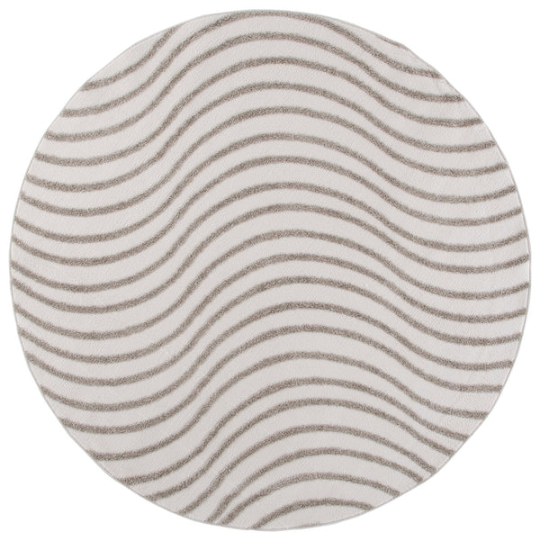 Safavieh Wave Modern Ivory And Beige Area Rug — Turkish Power-Loomed Durability, Subtle Wave Motif, Stain-Resistant Luxury 8'-0" x 10'-0" WAV726A-8