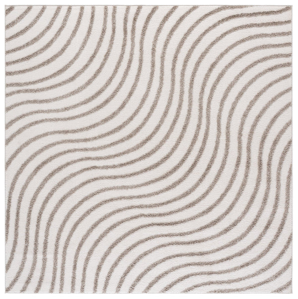 Safavieh Wave Modern Ivory And Beige Area Rug — Turkish Power-Loomed Durability, Subtle Wave Motif, Stain-Resistant Luxury 8'-0" x 10'-0" WAV726A-8