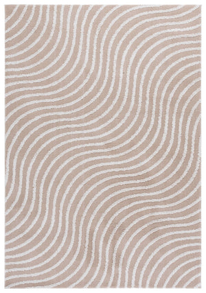 Safavieh Wave Modern Area Rug – Stylish Power Loomed Design For Living Room, Bedroom, Or Office Décor Beige ,Ivory 50% Polypropylene,50% Polyester Wav726b-5