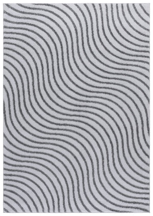 Safavieh Wave Modern Area Rug – Stylish Power Loomed Design For Living Room, Bedroom, Or Office Décor Grey ,Dark Grey 50% Polypropylene,50% Polyester Wav726f-5