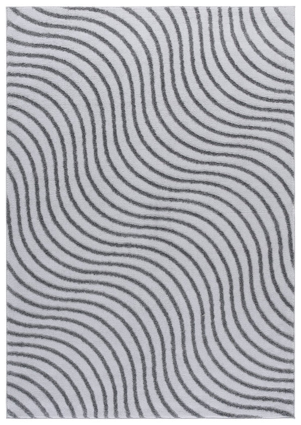 Safavieh Wave Modern Area Rug – Stylish Power Loomed Design For Living Room, Bedroom, Or Office Décor Grey ,Dark Grey 50% Polypropylene,50% Polyester Wav726f-5