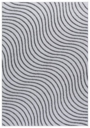 Safavieh Wave Modern Area Rug - Elegant Power Loomed Design For Hallway And Entryway Decor Enhancement Grey ,Dark Grey 50% Polypropylene,50% Polyester Wav726f-29