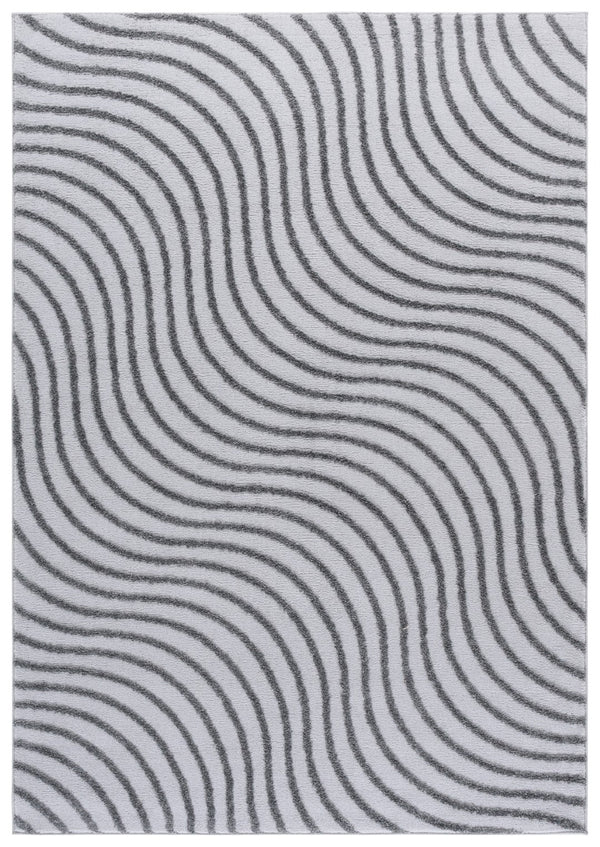 Safavieh Wave Modern Area Rug - Elegant Power Loomed Design For Hallway And Entryway Decor Enhancement Grey ,Dark Grey 50% Polypropylene,50% Polyester Wav726f-29