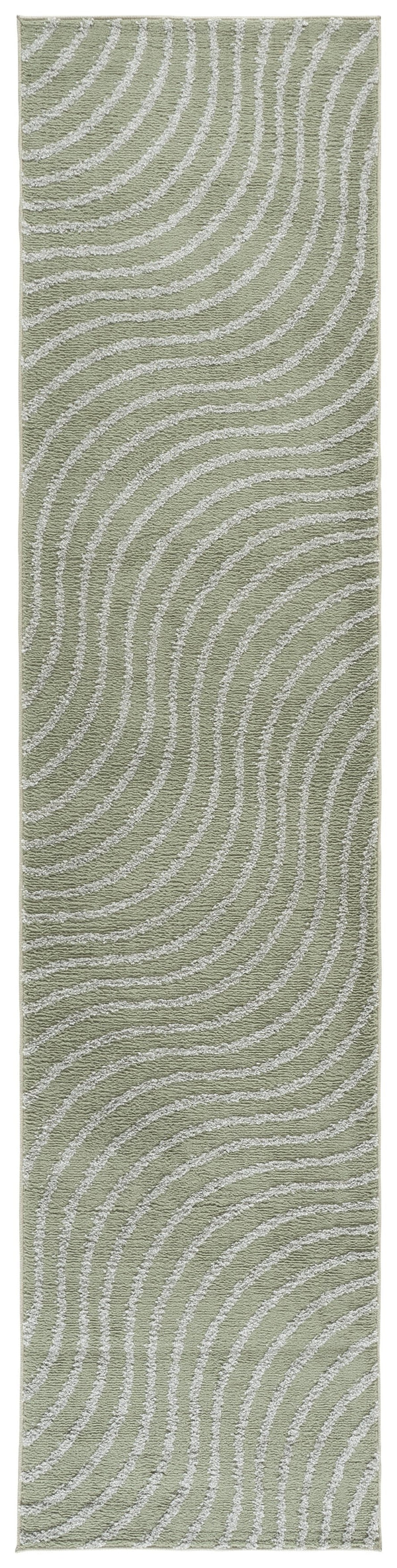 Safavieh Wave Contemporary Green & Grey Geometric Area Rug — Low-Profile Plush, Durable Power-Loomed Turkish Design 6'-7" x 6'-7" WAV726Y-7SQ