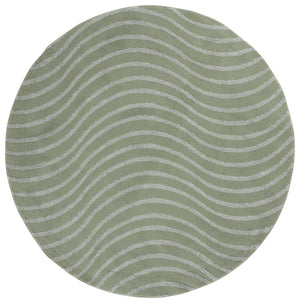 Safavieh Wave Elegant Round Green & Grey Area Rug With Subtle Geometric Waves, Soft 3/4" Pile, Durable Design 6'-7" x 6'-7" WAV726Y-7R