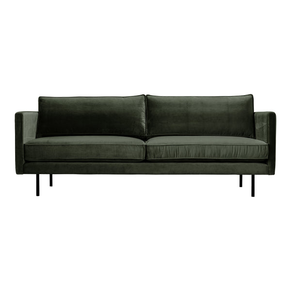 Moe's Home Raphael Sofa: Luxe Mid-century Modern Design With Deep Cushions For Ultimate Comfort & Style Green Upholstery, 100% Polyester,Solid Wood And Mdf Frame Wb-1002-27