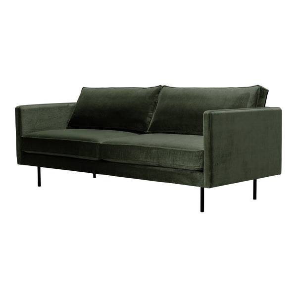 Moe's Home Raphael Sofa: Luxe Mid-century Modern Design With Deep Cushions For Ultimate Comfort & Style Green Upholstery, 100% Polyester,Solid Wood And Mdf Frame Wb-1002-27