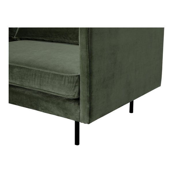 Moe's Home Raphael Sofa: Luxe Mid-century Modern Design With Deep Cushions For Ultimate Comfort & Style Green Upholstery, 100% Polyester,Solid Wood And Mdf Frame Wb-1002-27