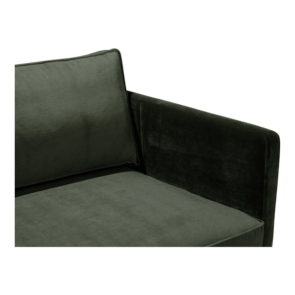 Moe's Home Raphael Sofa: Luxe Mid-century Modern Design With Deep Cushions For Ultimate Comfort & Style Green Upholstery, 100% Polyester,Solid Wood And Mdf Frame Wb-1002-27