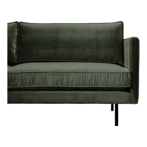 Moe's Home Raphael Sofa: Luxe Mid-century Modern Design With Deep Cushions For Ultimate Comfort & Style Green Upholstery, 100% Polyester,Solid Wood And Mdf Frame Wb-1002-27