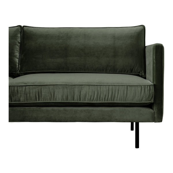 Moe's Home Raphael Sofa: Luxe Mid-century Modern Design With Deep Cushions For Ultimate Comfort & Style Green Upholstery, 100% Polyester,Solid Wood And Mdf Frame Wb-1002-27
