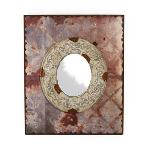 Zentique Wooden Natural Wood Frame Mirror 39.5x47.5 in — Warm Grain Accent, Low-Profile, Easy Hang, Versatile Decor WB6119BG