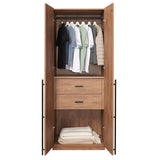 Lee Wardrobe Closet 2.0 in Golden Brown WC002-GB Manhattan Comfort