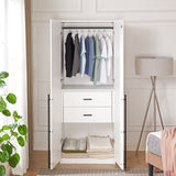 Lee Wardrobe Closet 2.0 in White WC002-WH Manhattan Comfort