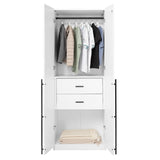 Lee Wardrobe Closet 2.0 in White WC002-WH Manhattan Comfort