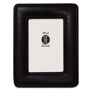 Hiend Accents Grained Leather Frame - Rustic Elegance With Sophisticated Stitching For Cherished Memories Display Black Resin Wd1007-46-oc