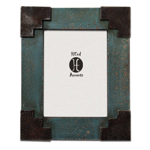 Hiend Accents Santa Fe Corner Southwest Picture Frame - Rustic Charm Meets Contemporary Style For Your Home Turquoise Resin Wd1301-68-tq