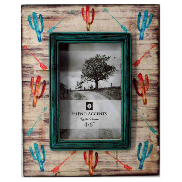 Hiend Accents Cactus Picture Frame Set - Charming Southwestern Design For Stylish Home Decor And Cherished Memories Tan Resin Wd1706