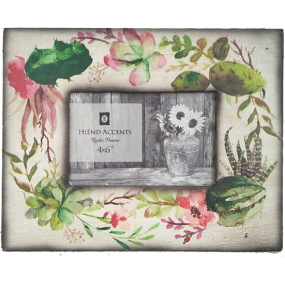 Hiend Accents Succulent Wooden Picture Frame Set - Elevate Your Home Decor With Charming Nature-inspired Design Multi Color Wood Wd1712