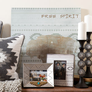 Hiend Accents Free Spirit Aztec Picture Frame - Elegant Navajo-inspired Design For Bohemian Home Decor Display Gray Wood Wd1714