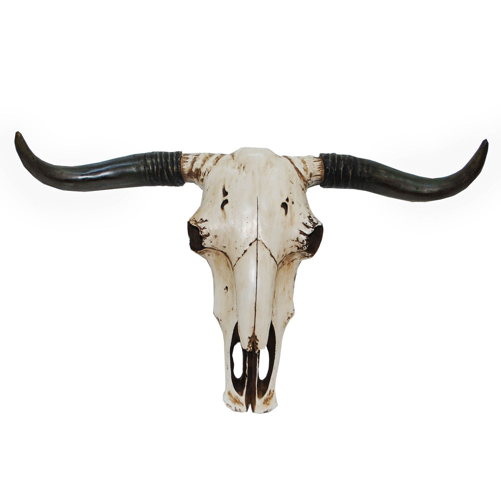Hiend Accents Steer Skull Wall Sculpture - Exquisite Southwestern Decor For Rustic Elegance In Any Room Cream Resin Wd2201