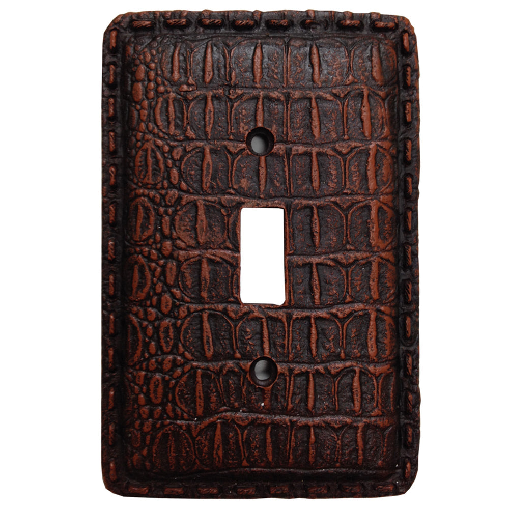 Hiend Accents Resin Gator Switch Plate - Exquisite Crocodile Texture For Rustic Western Home Decor Enhancement Multi Resin Wd8007-ss-oc