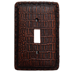 Hiend Accents Resin Gator Switch Plate - Exquisite Crocodile Texture For Rustic Western Home Decor Enhancement Multi Resin Wd8007-ss-oc