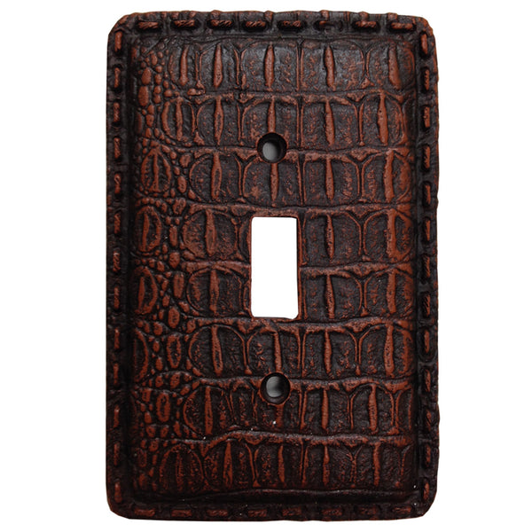 Hiend Accents Resin Gator Switch Plate - Exquisite Crocodile Texture For Rustic Western Home Decor Enhancement Multi Resin Wd8007-ss-oc