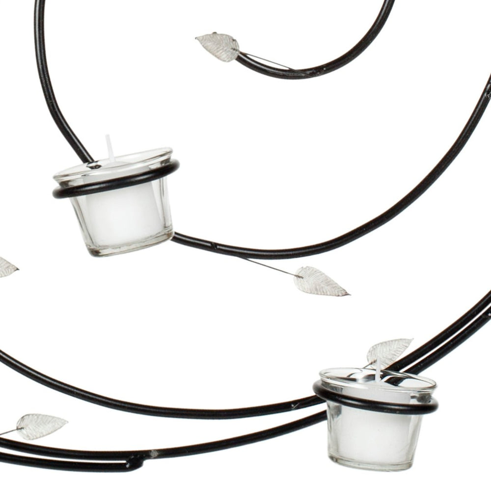 Safavieh 8 Tea Light Candle Wall Decor - Elegant Black Iron & Glass Holders for Ambient Lighting & Style WDC1002A