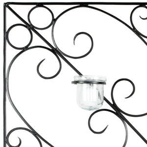 Safavieh 4 Votive Candle Wall Decor - Elegant Black Iron Frame with Glass Holders for Modern Home Ambiance WDC1005A