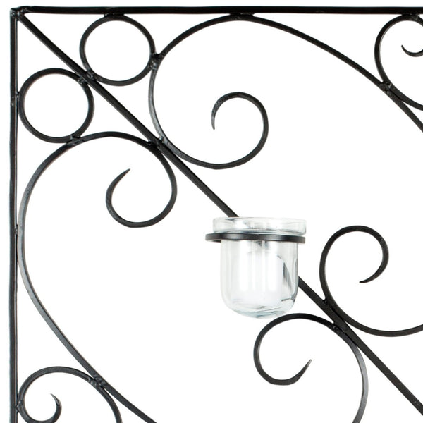 Safavieh 4 Votive Candle Wall Decor - Elegant Black Iron Frame with Glass Holders for Modern Home Ambiance WDC1005A