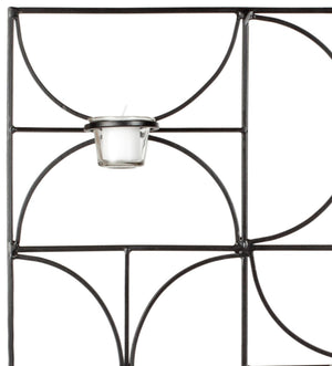Safavieh 5 Elegant Votive Candle Wall Decor – Geometric Black Iron & Glass Display for Cozy Ambient Lighting WDC1007A