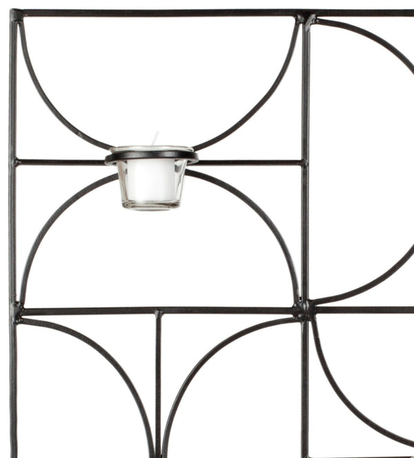 Safavieh 5 Elegant Votive Candle Wall Decor – Geometric Black Iron & Glass Display for Cozy Ambient Lighting WDC1007A