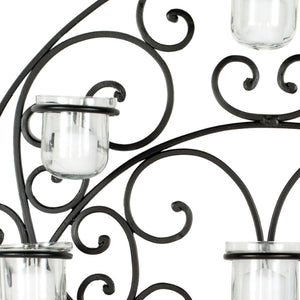 Safavieh 9 Votive Candle Bells Wall Decor – Elegant Wrought-Iron Art with Glass Holders for Cozy Ambience WDC1010A