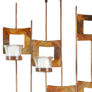 Safavieh 8 Elegant Antique Brass Votive Squares Wall Decor - Stylish Iron & Glass Display for Ambient Lighting WDC1017A