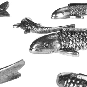 Safavieh KOI FISH 9PC Wall Art Set – Elegant Aluminum Sculpture for Living Spaces, Offices, and Meditation Areas Antique / Silver WDC1025A