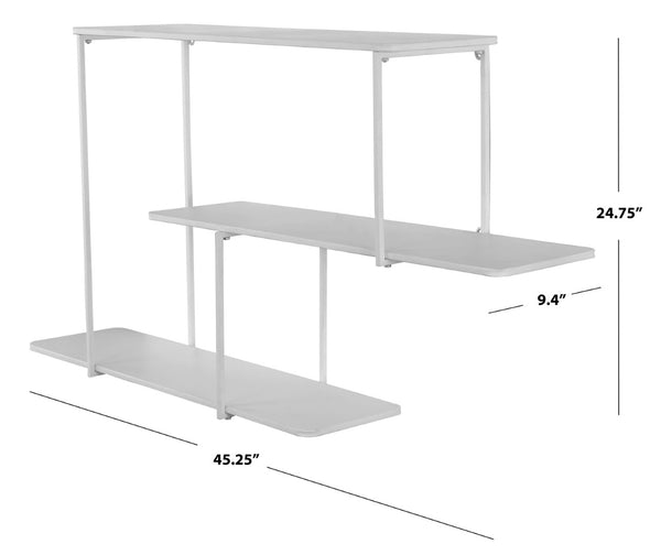 Safavieh ANTHE, 45.25" White Metal Wall Shelf – Modern Sculptural Design for Stylish Home Decor and Display WDC5001B