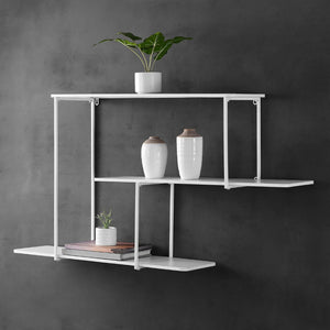 Safavieh ANTHE, 45.25" White Metal Wall Shelf – Modern Sculptural Design for Stylish Home Decor and Display WDC5001B