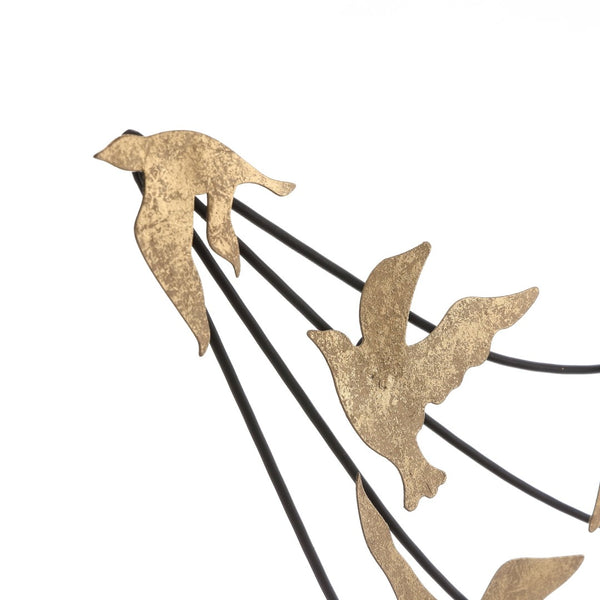 Safavieh AMARALI, Elegant Black Gold Metal Wall Decor with Gilded Songbirds for Refined Home Elegance WDC5004A