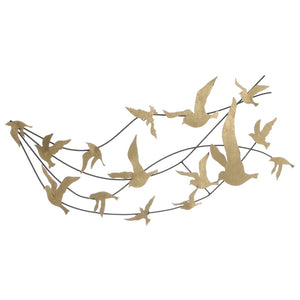Safavieh AMARALI, Elegant Black Gold Metal Wall Decor with Gilded Songbirds for Refined Home Elegance WDC5004A