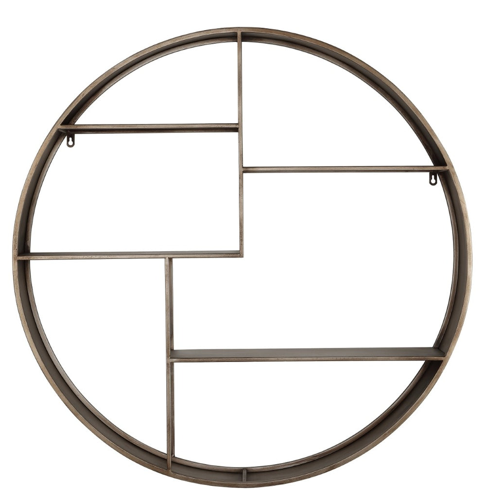 Safavieh ELEWEN, 36-Inch Brown Metal Wall Shelf - Stylish Staggered Design for Modern Home Decor & Display WDC5010A