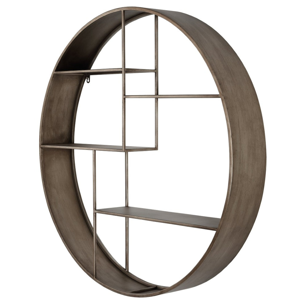 Safavieh ELEWEN, 36-Inch Brown Metal Wall Shelf - Stylish Staggered Design for Modern Home Decor & Display WDC5010A