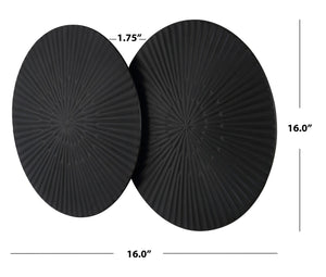 Safavieh AZRAEL, 16 Inch Black Metal Wall Decor – Modern Dual-Disk Design for Contemporary Home Interiors WDC5012A